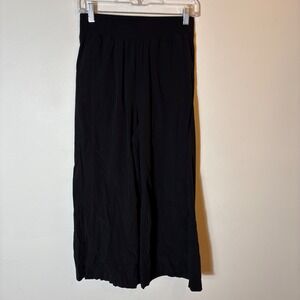 ZYIA Active Black Crop Pants Wide Leg Lounge Relaxed Athletic‎ Medium